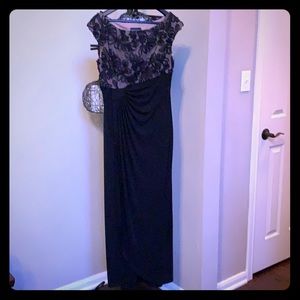 Formal black dress cap sleeves